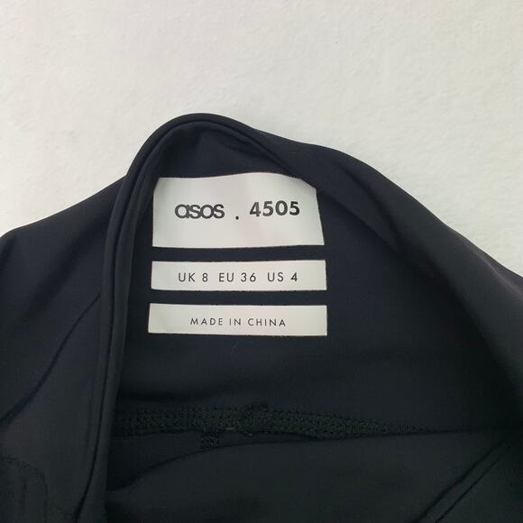 Asos Womens Sz 4 Maternity 4505 Black Leggings Workout Pants Compression - Picture 3 of 6